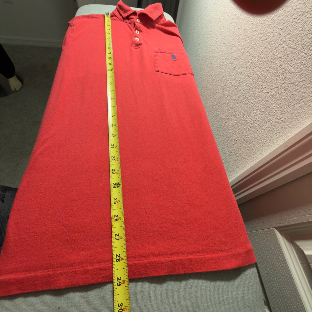 Polo Ralph Lauren Polo Shirt Mens Medium Red‎ Excellent Classic Fit Pocket Pony - Picture 9 of 11